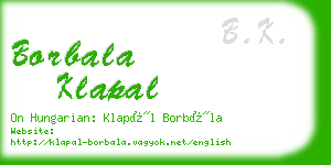 borbala klapal business card